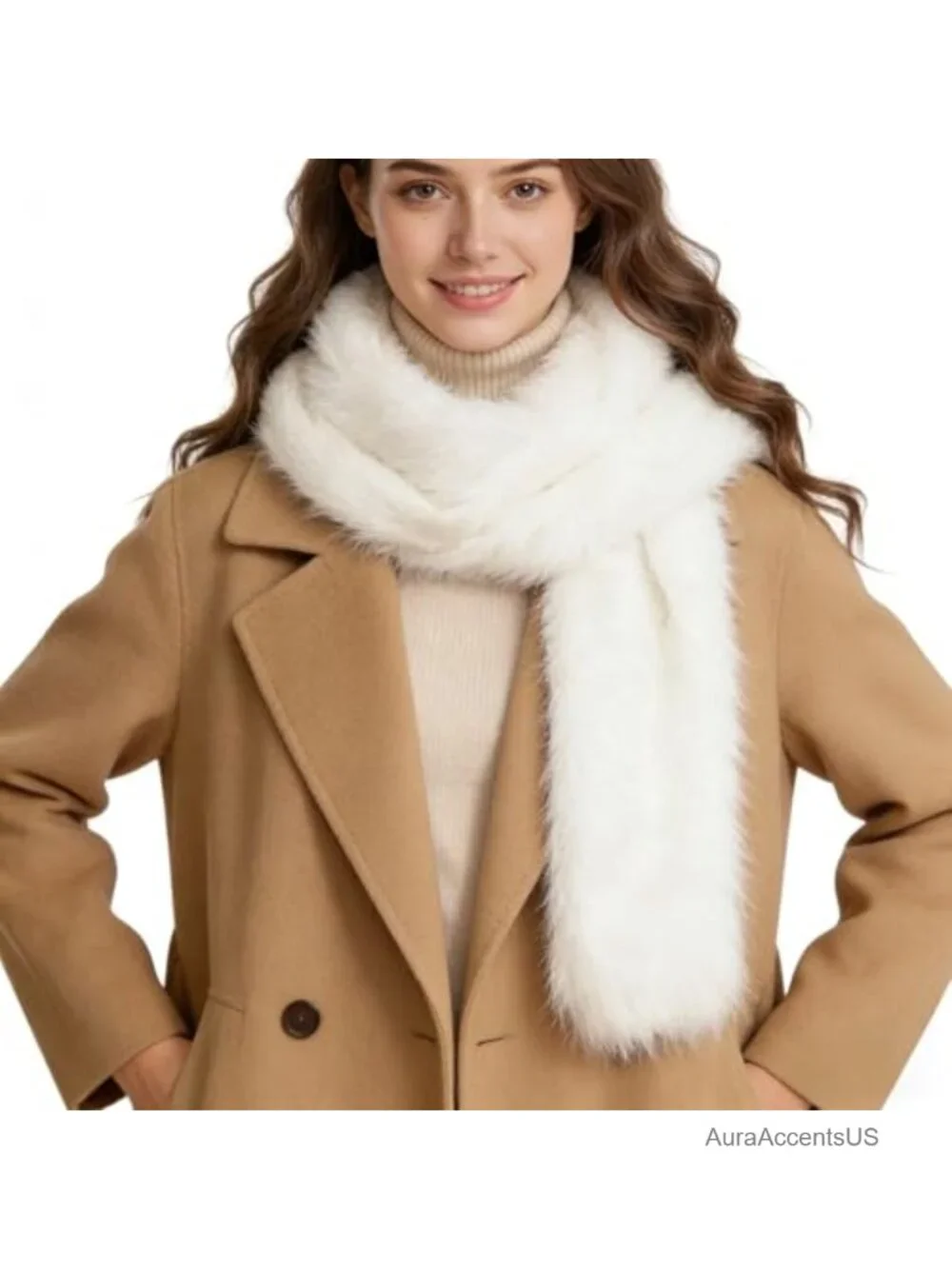 Faux Fur Scarf Shawl Winter Warm Wrap Long Scarf Wedding Bridal Party